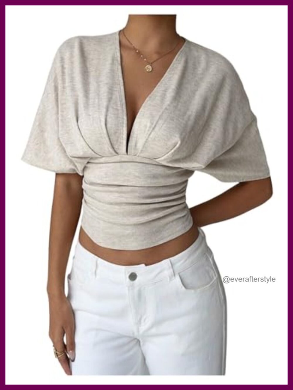 Women's Deep V Neck Cinched Waist Going Out Crop Top